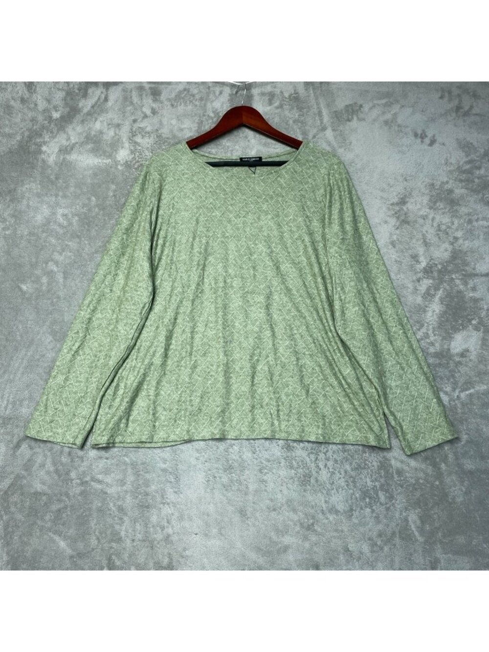 NWT Mario Serrani Women's XL Textured Long Sleeve Knit Top Green F1287